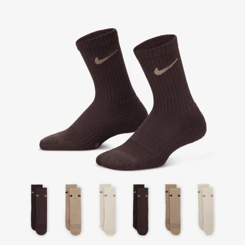 Nike Dri-FIT Performance Basics Little дитячі Crew шкарпетки (6 пар) колір коричневий