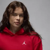 Nike Jordan Brooklyn Fleece женская Pullover Толстовка с капюшоном цвет красный