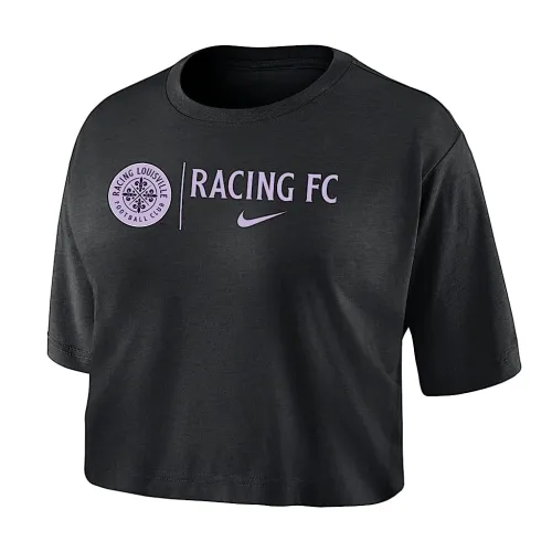 Racing Louisville женская Nike Dri-FIT Soccer Cropped футболка цвет черный