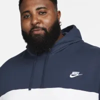 Nike Club Fleece мужские French Terry Color-Blocked Толстовка с капюшоном синий