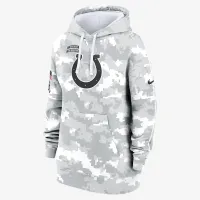 Indianapolis Colts Salute to Service Primary Edge Club жіноча Nike NFL Pullover Толстовка з капюшоном колір білий