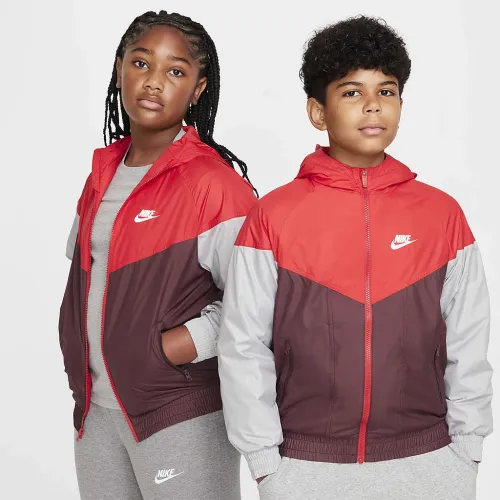 Nike Sportswear Windrunner Big детские Hooded Repel Куртка (Extended Size) цвет красный