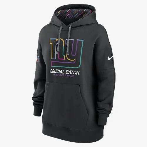 New York Giants Crucial Catch Club женская Nike NFL Pullover Толстовка с капюшоном цвет черный