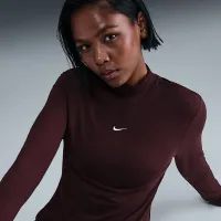 Nike Sportswear Chill Knit жіноча Slim Long-Sleeve Mock-Neck футболка колір червоний