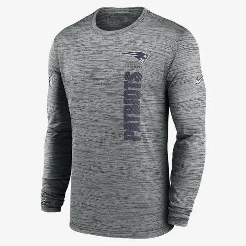New England Patriots Sideline Velocity чоловічі Nike Dri-FIT NFL Long-Sleeve футболка колір сірий