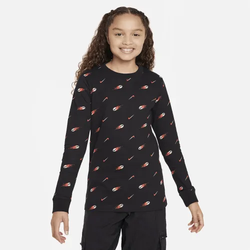 Nike Sportswear Big дитячі Long-Sleeve футболка колір чорний
