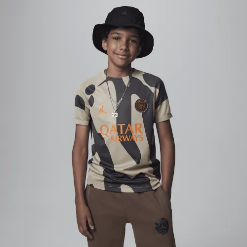 Nike Paris Saint-Germain Academy Pro Third Big дитячі Jordan Dri-FIT Soccer Pre-Match Short-Sleeve Top колір коричневий