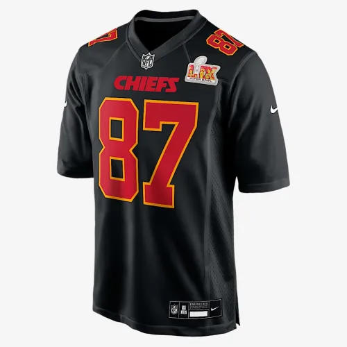 Travis Kelce Kansas City Chiefs Super Bowl LIX мужские Nike NFL Game Fashion Jersey цвет черный