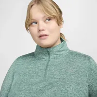 Nike Dri-FIT Swift Element UV женская 1/4-Zip Running Top (большие размеры) цвет зеленый