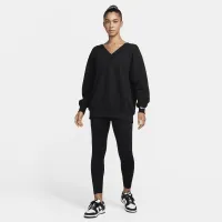 Nike Sportswear Phoenix Fleece женская оверсайз V-Neck свитшот цвет черный