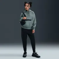 Nike Sportswear Tech Fleece Big детские (для мальчиков) оверсайз Pullover Толстовка с капюшоном цвет серый