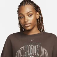 Nike Sportswear Phoenix Fleece женская Over-оверсайз Crew-Neck Graphic свитшот цвет коричневый