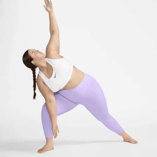 Nike Universa женская Medium-Support С высокой Талией 7/8 лосины с карманами(большие размеры) цвет фиолетовый