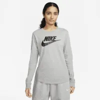 Nike Sportswear Essentials женская Long-Sleeve Logo футболка цвет серый