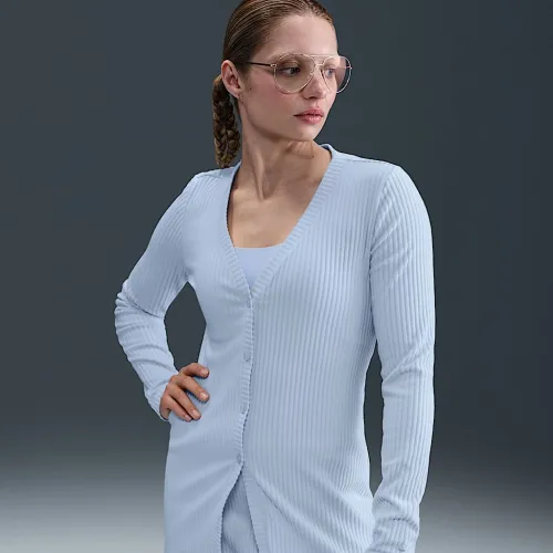 Nike Sportswear Chill Knit жіноча Slim Ribbed Cardigan блакитний