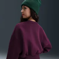 Nike Sportswear Club Fleece Girls' Boxy Crew-Neck світшот колір червоний