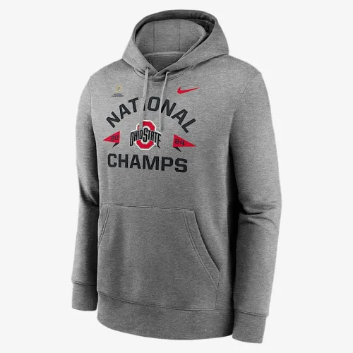 Ohio State Buckeyes 2025 College Football Playoff National Champions Arch Over Logo мужские Nike College Pullover Толстовка с капюшоном цвет серый