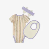 Nike Happy Camper Baby 3-Piece Bodysuit Box комплект колір фіолетовий