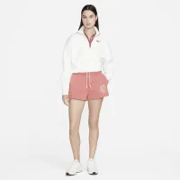 Nike Sportswear Phoenix Fleece Heritage женская С высокой Талией шорты цвет красный