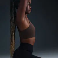 Nike Zenvy Asymmetrical жіноча Light-Support Padded Sports Bra колір коричневий