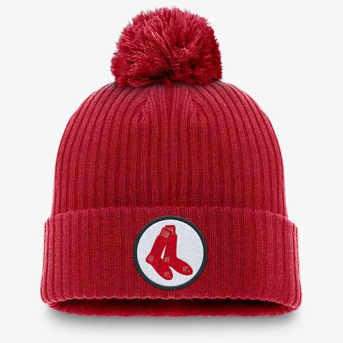 Boston цвет красный Sox Cooperstown Peak мужские Nike MLB Cuffed Pom Beanie цвет красный