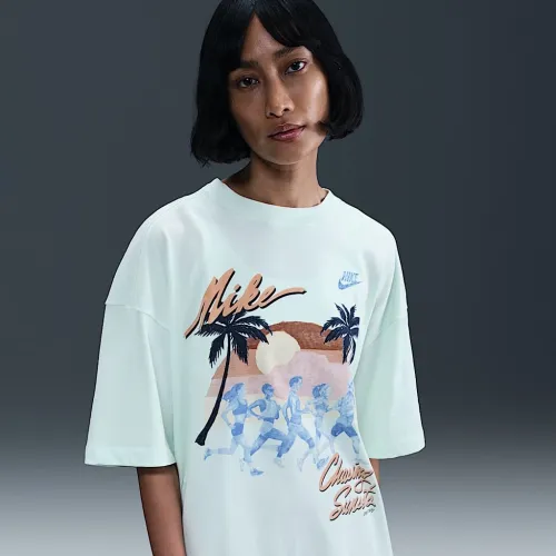 Nike Sportswear Essential жіноча оверсайз футболка колір зелений