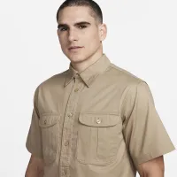 Nike SB Tanglin Short-Sleeve Woven Button-Up Skate Top колір коричневий