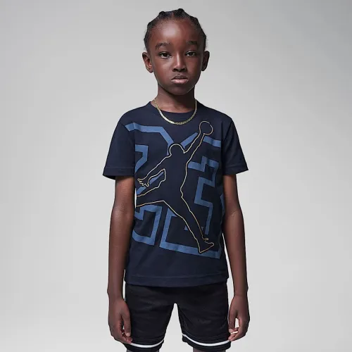 Nike Jordan Little дитячі Shining Jumpman футболка колір чорний