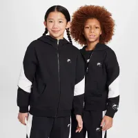 Nike Air Big детские Fleece Full-Zip Толстовка с капюшоном цвет черный