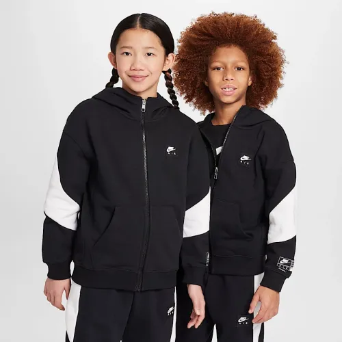 Nike Air Big детские Fleece Full-Zip Толстовка с капюшоном цвет черный