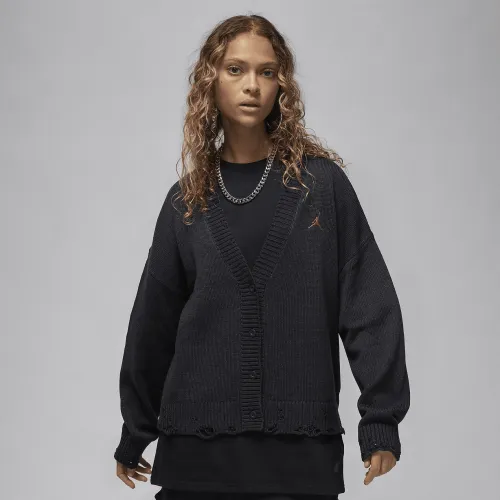 Nike Jordan жіноча Distressed Cardigan колір чорний