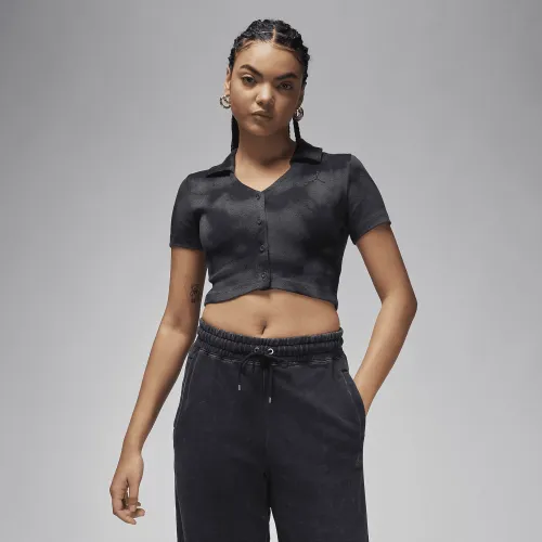 Nike Jordan жіноча Knit Short-Sleeve Top колір сірий