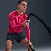 Nike Pro мужские Dri-FIT Slim Long-Sleeve Fitness Top Pink