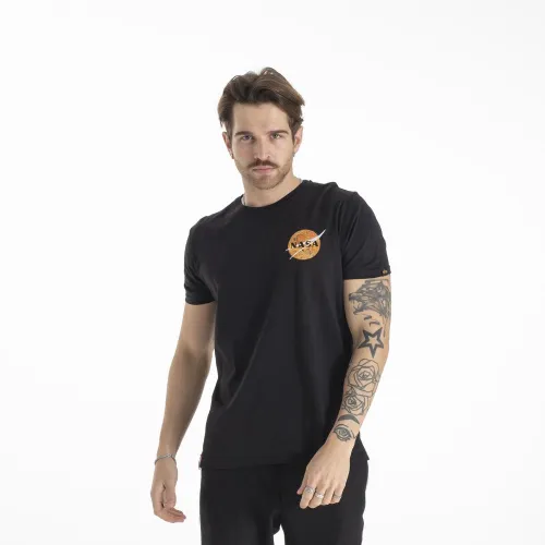 Футболка Alpha Industries NASA Davinci T 13650803 - Чорна