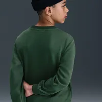 Nike Sportswear Club Fleece Big детские свитшот цвет зеленый