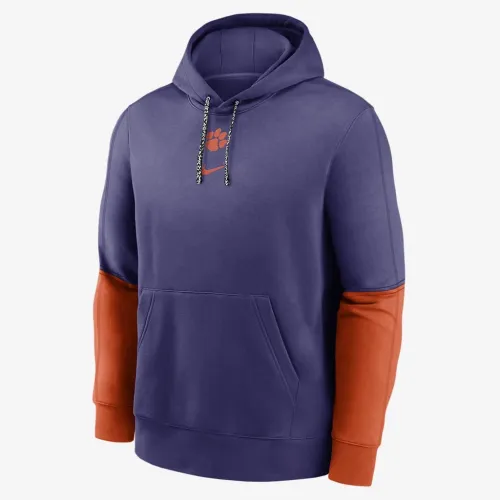 Clemson Tigers Sideline Team Issue Club чоловічі Nike College Pullover Толстовка з капюшоном колір фіолетовий
