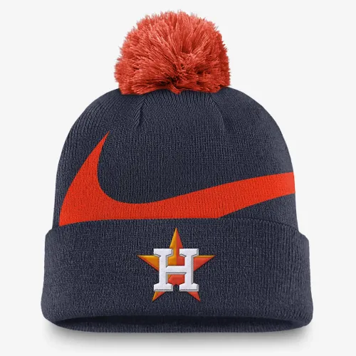 Houston Astros Peak мужские Nike MLB Cuffed Pom Beanie синий