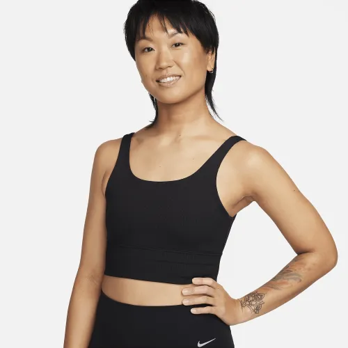 Nike Zenvy Rib женская Light-Support Non-Padded Longline Sports Bra цвет черный
