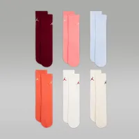 Nike Jordan Everyday Essentials Big детские Crew носки (6 пары) Pink