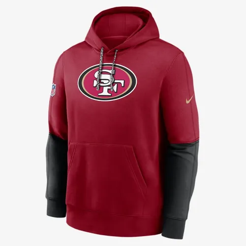 San Francisco 49ers Sideline Team Issue Club мужские Nike NFL Pullover Толстовка с капюшоном цвет красный