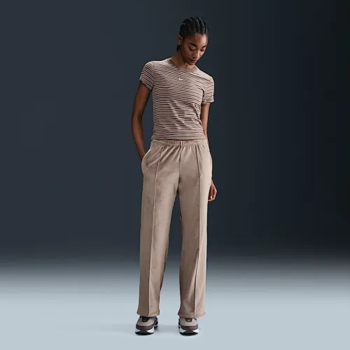 Nike Sportswear Chill Knit женская Mid-Rise Velour Pants цвет коричневый