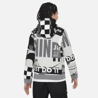 Nike Sportswear Club Fleece Big детские (для мальчиков) Printed Толстовка с капюшоном цвет серый