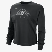 Los Angeles Lakers Courtside жіноча Nike NBA Shine Boxy Long-Sleeve футболка колір чорний