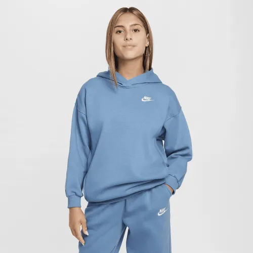Nike Sportswear Club Fleece Big детские оверсайз Pullover Толстовка с капюшоном синий