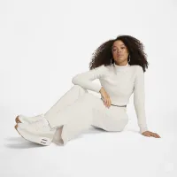 Nike Sportswear Phoenix Plush жіноча З високою талією Wide-Leg Cozy Fleece Pants колір коричневий