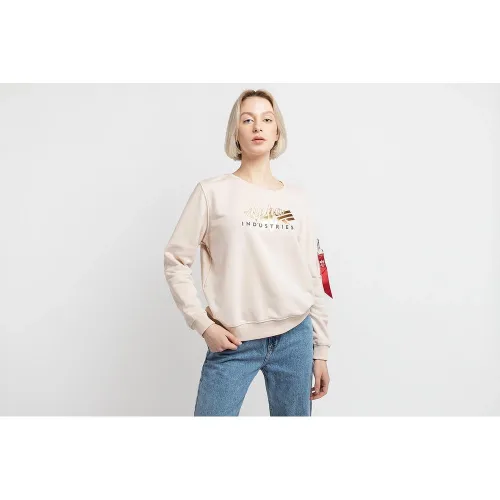 Кофта/футболка Alpha Industries Gold Logo 106030578 - кремовая
