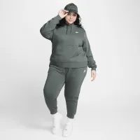 Nike Sportswear Club Fleece женская Pullover Толстовка с капюшоном (большие размеры) цвет зеленый