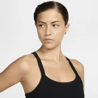 Nike One Fitted женская Dri-FIT Strappy Cropped Tank Top цвет черный