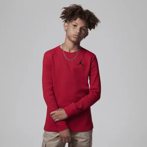 Nike Jordan MJ Essentials Waffle Knit Long Sleeve Tee Big Kids футболка цвет красный