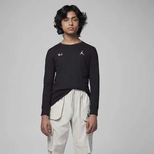 Nike Jordan MJ Flight Big детские Illusions Long Sleeve футболка цвет черный